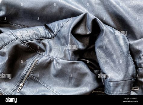 Stylish Black Leather Jacket On The Floor Stock Photo Alamy