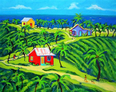 Island Time Colorful Houses Caribbean Cottages Painting By Rebecca
