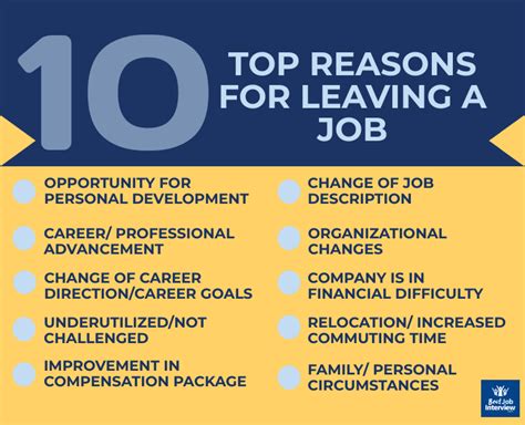 acceptable causes for leaving a job