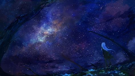 Night Sky Anime Wallpapers Wallpaper Cave