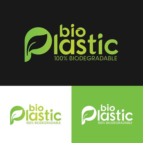 Bio Plastic Biodegradable Typography Logo Design Template 3504243