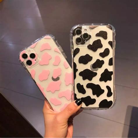 Cow Print Phone Case Cute Cow Print Shockproof Clear Phone Etsy