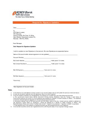 Request Letter To Bank For Signature Verification Format Icici