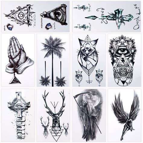 Buy Szhuiher 36 Sheets Waterproof Temporary Tattoos Fake Tattoos Body Art Tattoo Stickers Black