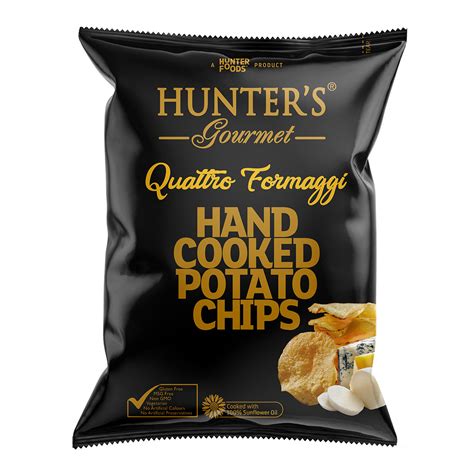 Hunters Gourmet Hand Cooked Potato Chips Gold Edition™ Quattro Formaggi 125 Gm Hunter Foods