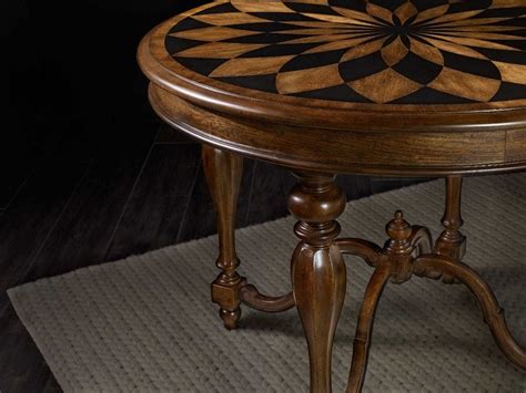 Hooker Furniture Archivist Pecky Pecan With Ebony Inlay 40 Wide Round