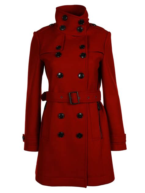 Burberry Brit Burberry Brit Trench Coat Damson Red Womens Coats