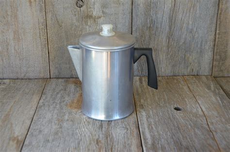 Vintage Aluminum Percolator Mirro Stove Top Coffee Pot 9 Cup Etsy