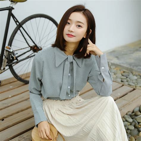 Women S Female Korean Bow Lace Blouse 2018 Summer Blouses Literary