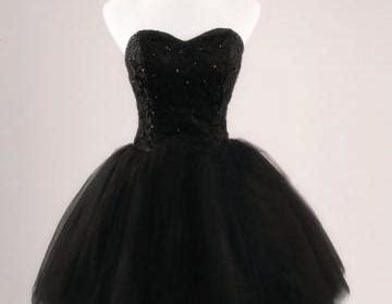 Black Prom Dress Strapless Ball Gown Tulle Party Dress Short