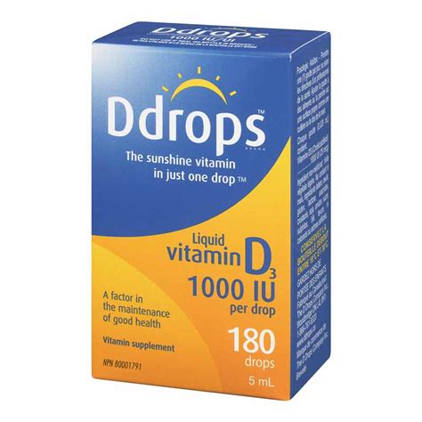 Ddrops For Adults Liquid Vitamin D3 1000iu 180 Drops