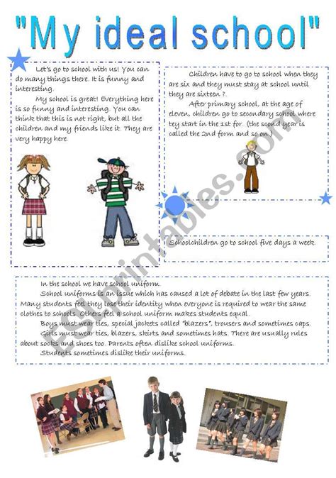 My Ideal School Esl Worksheet By Tomka