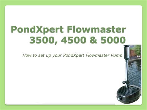 Pondxpert Flowmaster 3500 How To Set Up Pdf Download Manualslib