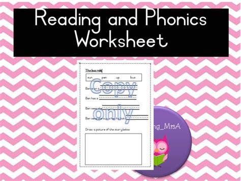 Phonic Reading Worksheet • Teacha