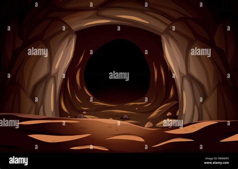 A Dark Stone Cave Illustration Stock Vector Image And Art Alamy