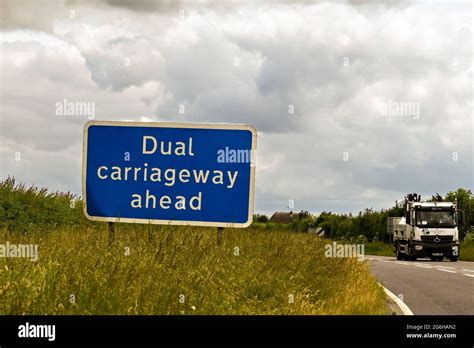 Warning Sign Dual Carriageway Hi Res Stock Photography And Images Alamy