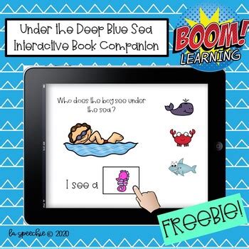 Freebie Way Down Deep In The Deep Blue Sea Interactive Book Companion Boom Cards