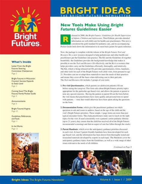 New Tools Make Using Bright Futures Guidelines Easier