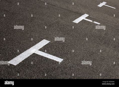 Road Markings For Parking Spaces Stock Photo Alamy