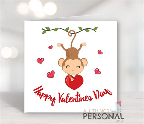 Monkey Valentines Day Card All Things Personal