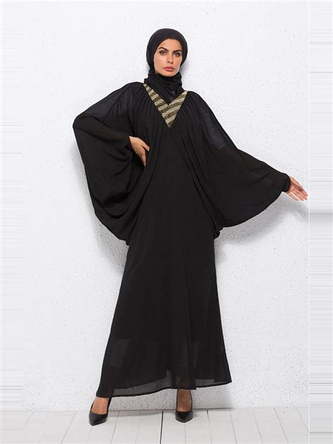 Elegant Muslim Abaya Lace Cardigan Bat Sleeve Maxi Dress Kimono Long Robe Gowns Jubah Middle