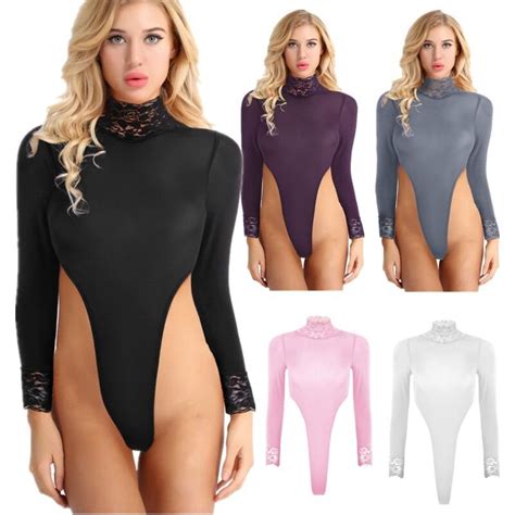 Women Leather Open Cup Crotchless Bodysuit Outfit Lingerie Bodystocking