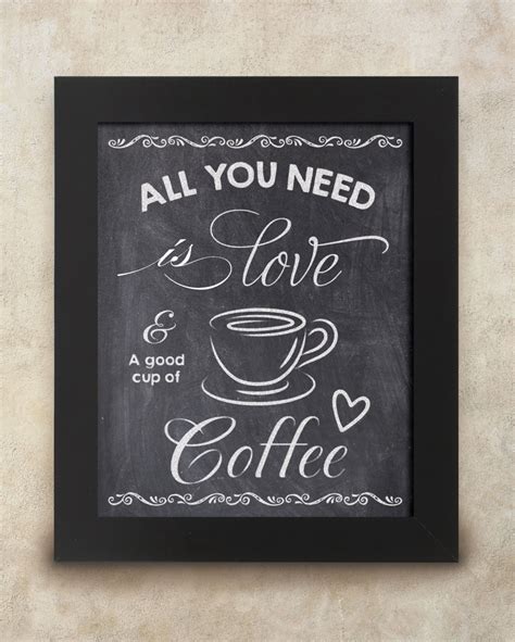 Coffee Sign Coffee Printable Kitchen Decór Chalkboard Etsy