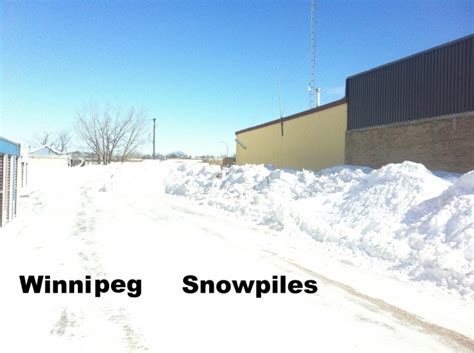 Snow Piles Dinos Storage Winnipeg Canada