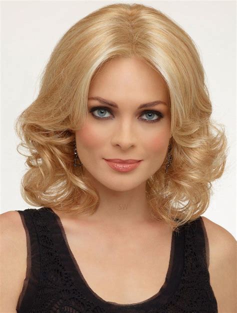 Online Blonde Curly Shoulder Length Lace Front Wigs Afro Lace Front Wigs