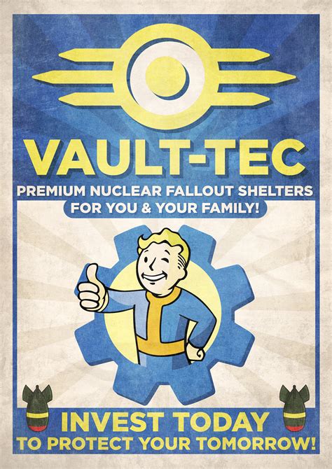 Fallout Game Poster Vault Tec Vault Boy Advert Gaming Print Etsy Canada