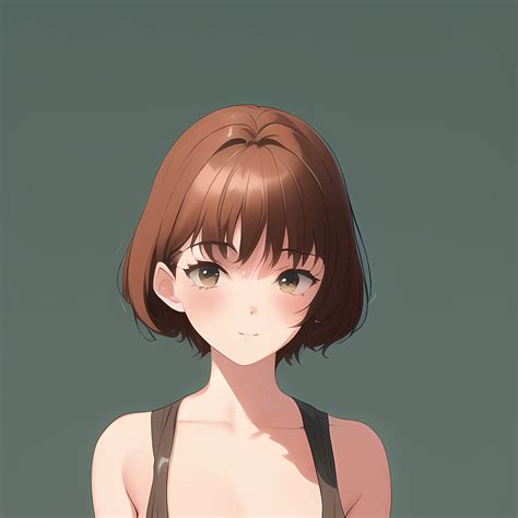 Anime Girls Novel Ai Anime Women Face Green Background Short Hair