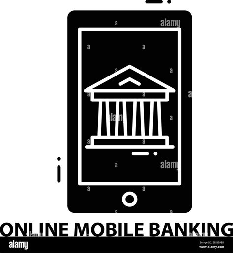 Online Mobile Banking Icon Black Vector Sign With Editable Strokes
