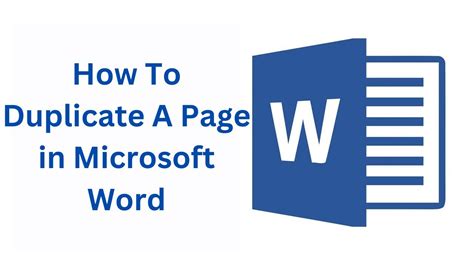 How To Duplicate A Page In Microsoft Word Youtube