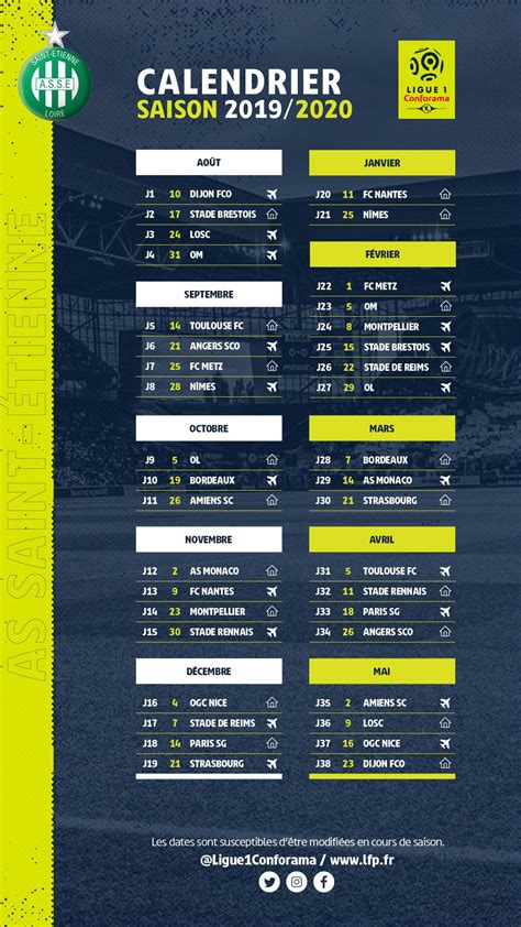 Il y a au total 20 équipes les meilleurs buteurs dans la saison ligue 1 19/20 étaient wissam ben yedder, kylian mbappé, avec 18 buts. Ligue 1: Le calendrier 2019-2020 intgral de l'ASSE ...