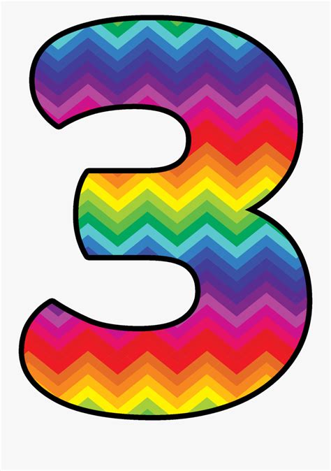 Number Free Clip Art Rainbow Number 3 Clipart Free Transparent