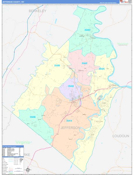 Jefferson County Wv Zip Code Maps Color Cast
