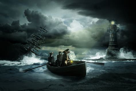 Rats Leaving Sinking Ship On Sea Free Image Download