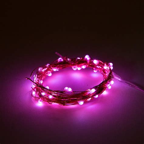 6 Foot Battery Operated Led Fairy Lights Waterproof With 20 Pink