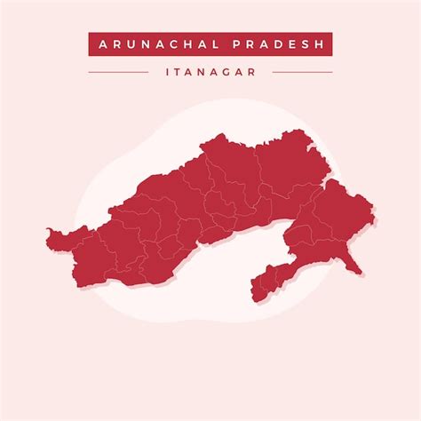 Premium Vector National Map Of Arunachal Pradesh Arunachal Pradesh