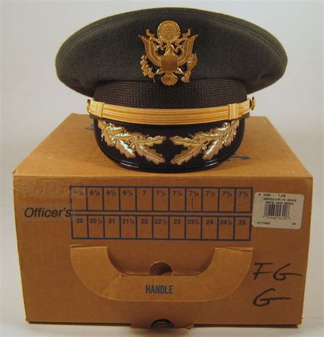 Us Army Field Grade Officer Service Dress Greens Hat Cap With Bullion