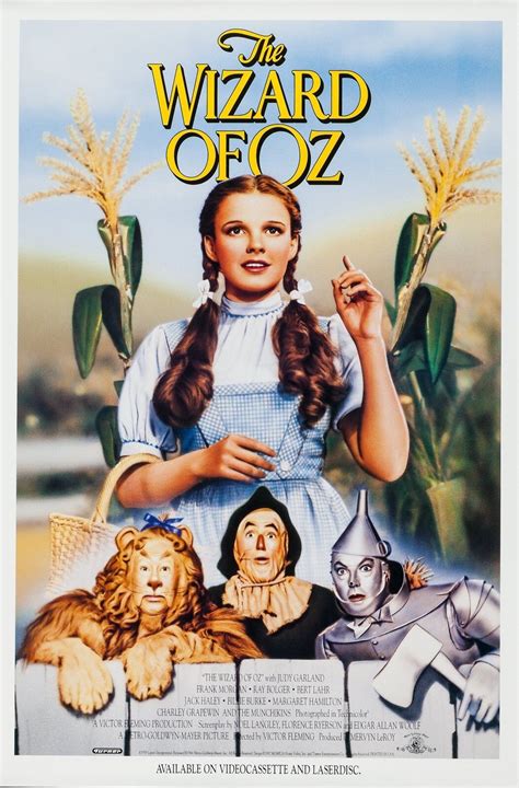 The Wizard Of Oz 1939 Original Video Movie Poster Re Release 1992