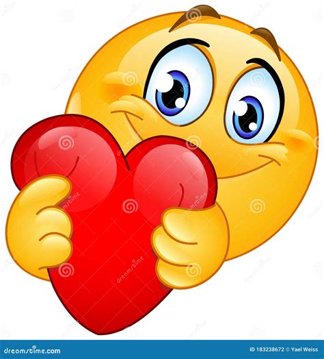 Emoticon Hugging Red Heart Stock Vector Illustration Of Flirt 183238672