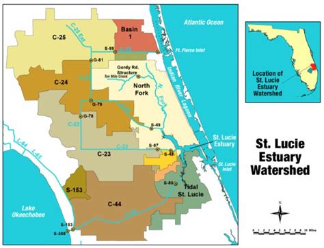 St Lucie River Wikipedia Florida Watershed Map Printable Maps