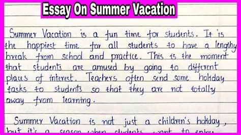 Essay On Summer Vacation In English Essential Essay Writing How To Spend Summer Holidays