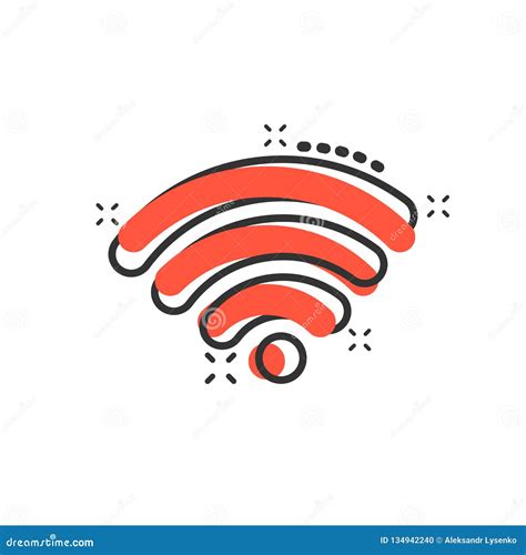 Wifi Internet Icon In Comic Style Wi Fi Wireless Technology Vector