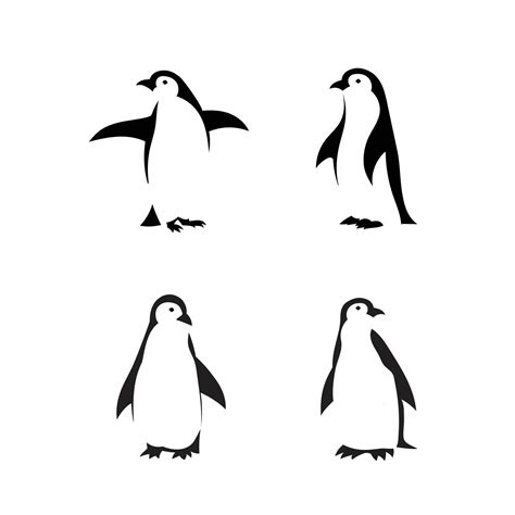 lindo pingüino silueta vector Vector en Vecteezy