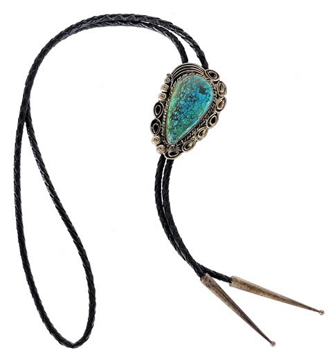 Lot Sterling Silver Turquoise Bolo Tie