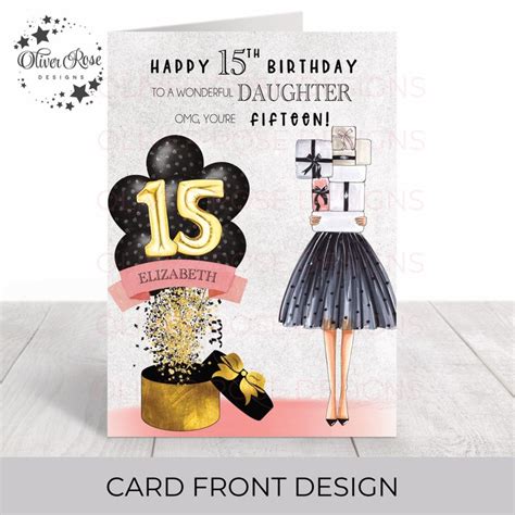 15th Birthday Card Personalised Teenager Girls To A Etsy Uk
