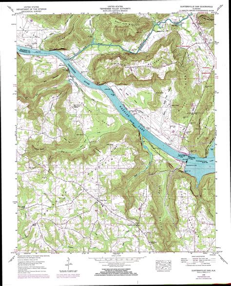 Guntersville Dam Topographic Map 124000 Scale Alabama