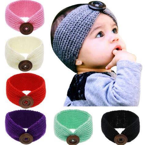 Retail 9 Colors Baby Girls Knit Crochet Turban Headband Winter Warm